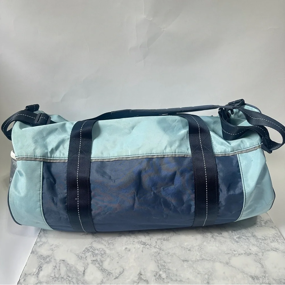 Vineyard Vines Blue Teal heavy duty nylon boat large travel weekender Duffel Bag